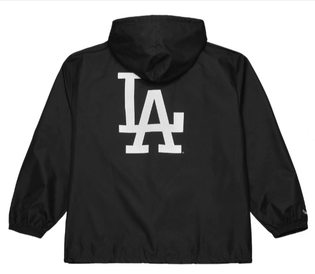 Los Angeles Dodgers Mens Mitchell &amp; Ness Coaches Wordmark Hooded Jacket Black - THE 4TH QUARTER