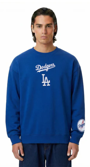 Los Angeles Dodgers Mens Sweatshirt Pro Standard Drop Shoulder Wingspan Crew Neck Blue - THE 4TH QUARTER
