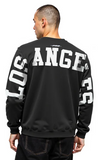 Los Angeles Dodgers Mens Sweatshirt Pro Standard Drop Shoulder Wingspan Crew Neck Fleece Black White - THE 4TH QUARTER