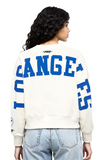 Los Angeles Dodgers Womens Crop Sweatshirt Pro Standard Wingspan Pullover Crewneck Eggshell - THE 4TH QUARTER