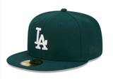 Los Angeles Dodgers Fitted New Era 59Fifty Dark Green Cap Hat Cap Grey UV - THE 4TH QUARTER