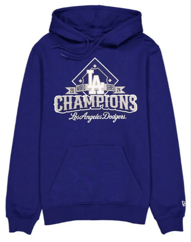 Los Angeles Dodgers Mens Sweatshirt New Era World Series 2024 DIAMOND Blue Hoodie