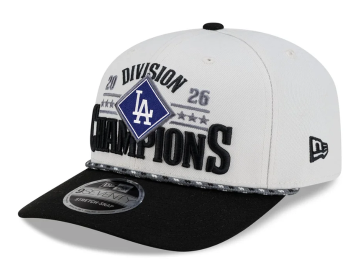 Los Angeles Dodgers Stretch Snapback New Era 9Seventy 2026 Division Champions Locker Room Cap Hat