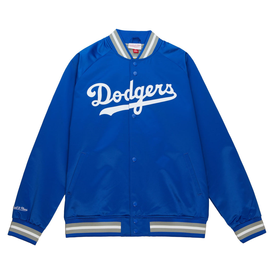 Los Angeles Dodgers Men's Mitchell & Ness Double Clutch Satin Jacket Royal Blue - THE 4TH QUARTER