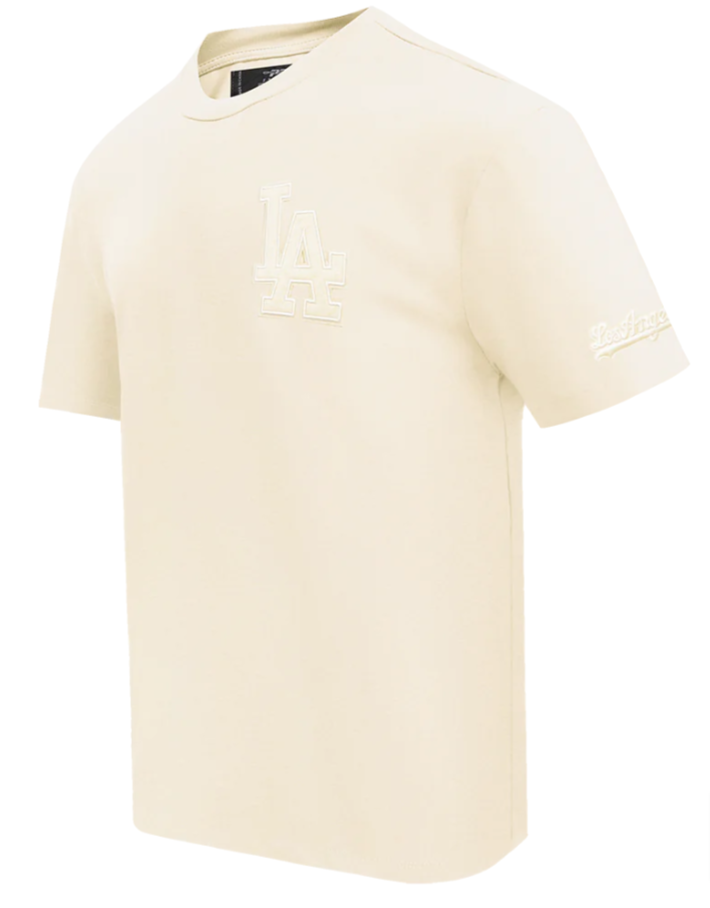 Los Angeles Dodgers Mens T-Shirt Pro Standard Neutral Drop Shoulder Top Tee Eggshell - THE 4TH QUARTER