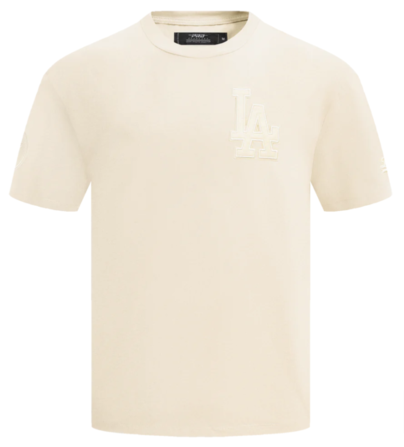 Los Angeles Dodgers Mens T-Shirt Pro Standard Neutral Drop Shoulder Top Tee Eggshell - THE 4TH QUARTER