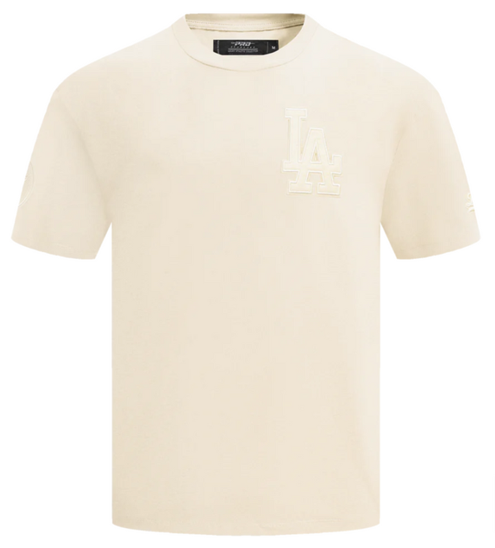 Los Angeles Dodgers Mens T-Shirt Pro Standard Neutral Drop Shoulder Top Tee Eggshell - THE 4TH QUARTER