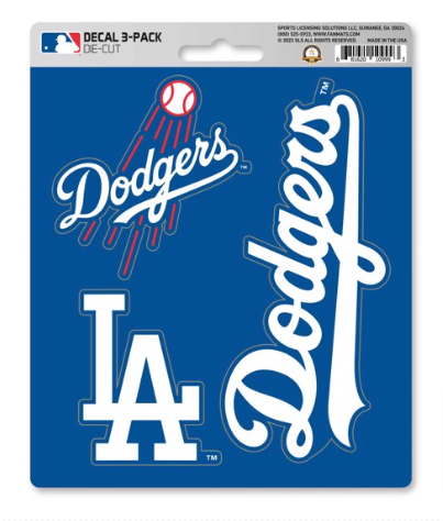 Los Angeles Dodgers 3 Piece Decal Sticker Set