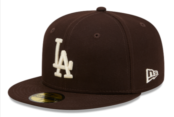 Los Angeles Dodgers Fitted 59FIFTY New Era Burnt Wood Brown Cap Hat Grey UV