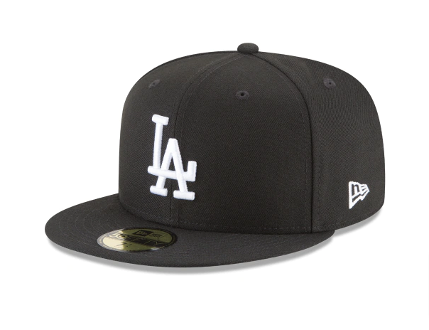 Los Angeles Dodgers Fitted New Era 59Fifty Black White Hat Cap Green UV