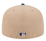 Los Angeles Dodgers Kids Fitted New Era 59Fifty Camel 2 Tone Cap Hat Grey UV