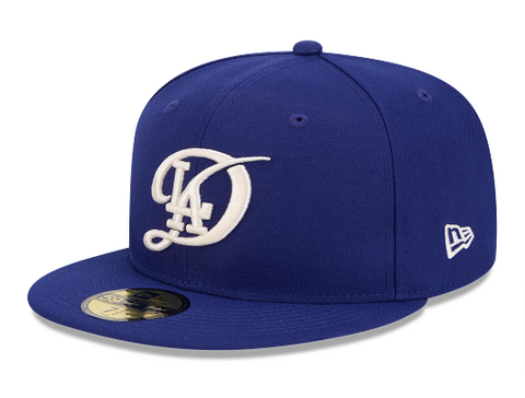 Los Angeles Dodgers Fitted New Era 59Fifty City Connect Logo Blue Cap Hat Grey UV