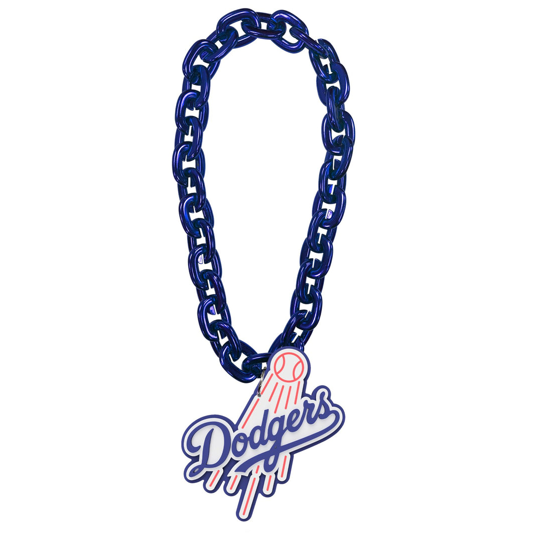 Los Angeles Dodgers Fan Big Chain 3D Foam Fly Ball Logo Blue Necklace - THE 4TH QUARTER