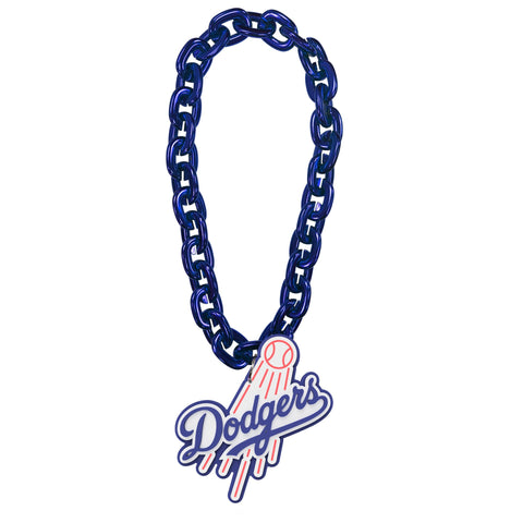 Los Angeles Dodgers Fan Big Chain 3D Foam Fly Ball Logo Blue Necklace