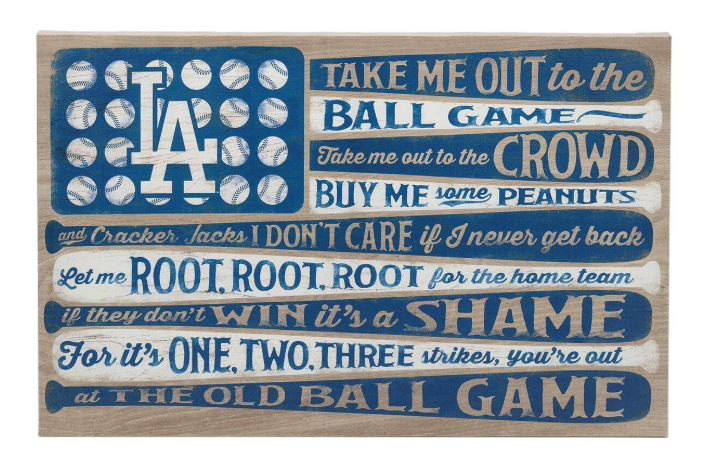 Los Angeles Dodgers Canvas Flag Wall Art Sign - THE 4TH QUARTER