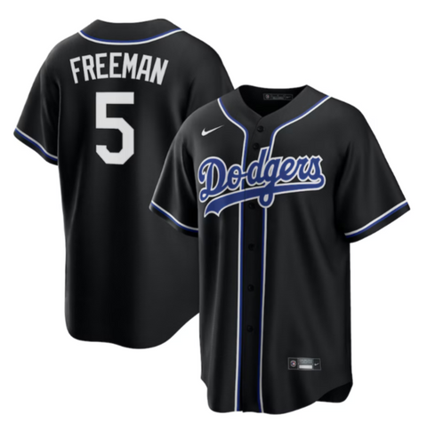 Los Angeles Dodgers Men's Freddie Freeman #5 Black Blue Replica Jersey
