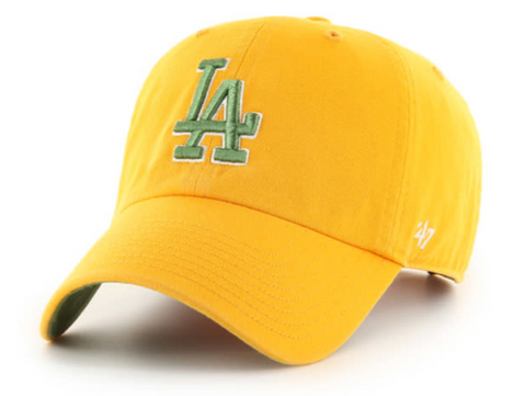 Los Angeles Dodgers Strapback '47 Brand Clean Up Adjustable Cap Hat Gold Ballpark
