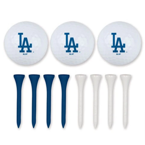 Los Angeles Dodgers 3-Pack Golf Ball Tee Set w/ 8 Tees