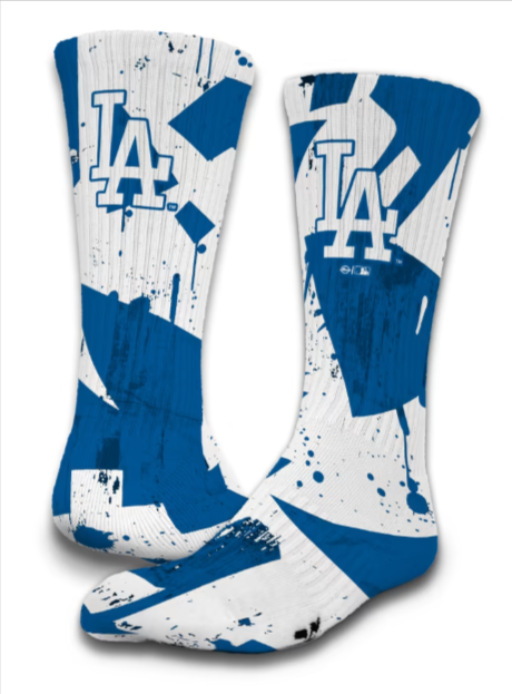 Los Angeles Dodgers Mens Socks ISlide Grunge Blue