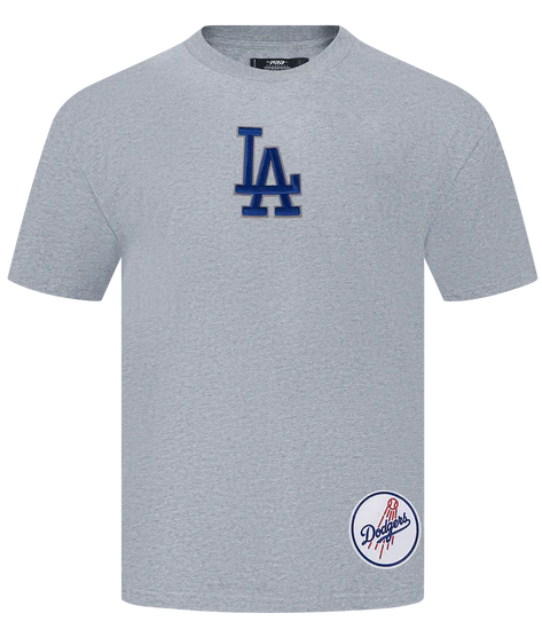 Los Angeles Dodgers Mens T-Shirt Pro Standard Wingspan Heather Grey Tee - THE 4TH QUARTER