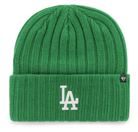 Los Angeles Dodgers Beanie Knit 47 Brand Ribbed Haymaker Green