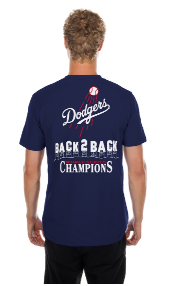 Los Angeles Dodgers Mens T-Shirt New Era 2025 World Series Hollywood Tee - Blue - THE 4TH QUARTER