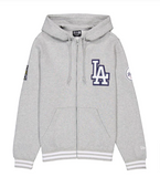 Los Angeles Dodgers Mens Sweatshirt New Era Grey Full Zip Hoodie