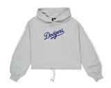 Los Angeles Dodgers Womens New Era Sweatshirt Pullover Gray Logo Select Cropped Hoodie