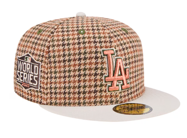 Los Angeles Dodgers Fitted New Era 59FIFTY Houndstooth Cap Hat - THE 4TH QUARTER