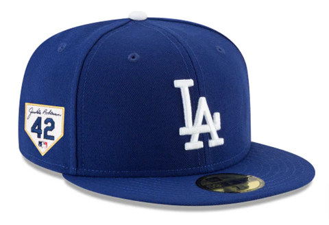 Los Angeles Dodgers Kids Fitted New Era 59Fifty Jackie Robinson 2024 Cap Hat Blue