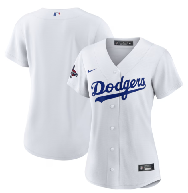 Los Angeles Dodgers Womens Replica 2024 World Series Champions Jersey White - THE 4TH QUARTER