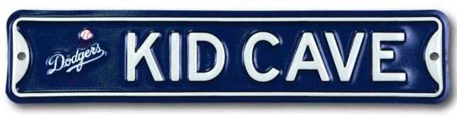 Los Angeles Dodgers Kid Cave Embossed Steel Street Sign - THE 4TH QUARTER