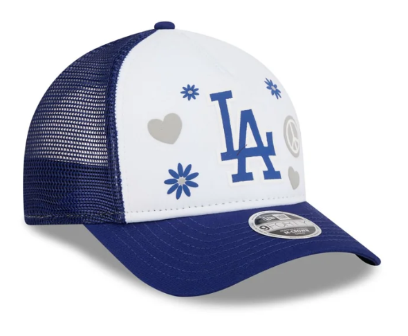 Los Angeles Dodgers Youth Snapback 9FORTY New Era Play M-Crown A-Frame Trucker