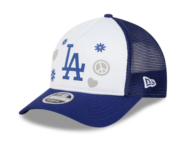 Los Angeles Dodgers Youth Snapback 9FORTY New Era Play M-Crown A-Frame Trucker