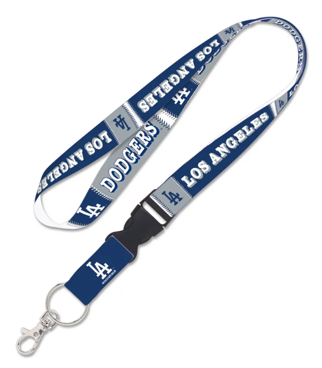 Los Angeles Dodgers Keychain Badge Lanyard Tickets Holder Blue Block 2 Tone - THE 4TH QUARTER