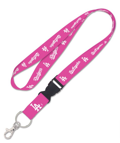 Los Angeles Dodgers Keychain Badge Lanyard Tickets Holder Pink