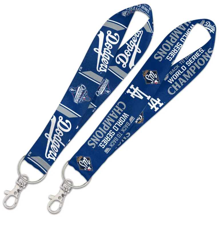 Los Angeles Dodgers Keychain  Lanyard Wristlet 2025 World Series Champions Back 2 Back - THE 4TH QUARTER