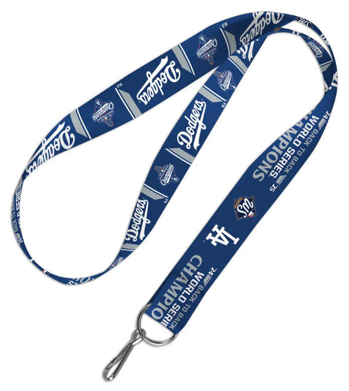 Los Angeles Dodgers 2025 World Series Champions Keychain Badge Lanyard Tickets Holder - THE 4TH QUARTER