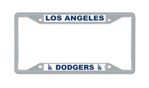 Los Angeles Dodgers Laser Chrome License Plate Frame Grey