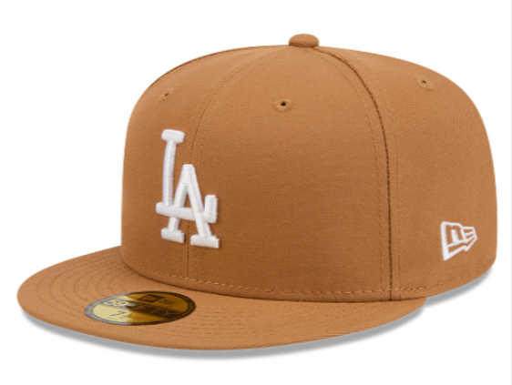 Los Angeles Dodgers Fitted New Era 59FIFTY Light Bronze Cap Hat Grey UV