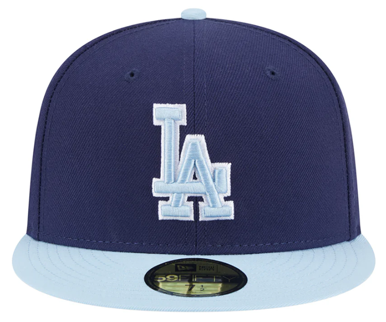 Los Angeles Dodgers Kids Fitted New Era 59Fifty Color Pack Cap Hat Light Navy Light Blue - THE 4TH QUARTER