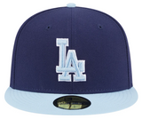 Los Angeles Dodgers Kids Fitted New Era 59Fifty Color Pack Cap Hat Light Navy Light Blue