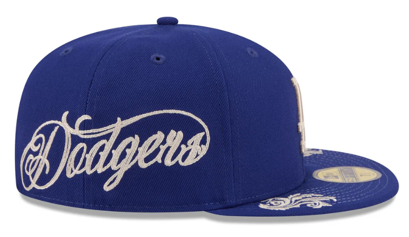 Los Angeles Dodgers Fitted New Era 59FIFTY Script Blue Cap Hat - THE 4TH QUARTER