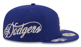 Los Angeles Dodgers Fitted New Era 59FIFTY Script Blue Cap Hat - THE 4TH QUARTER