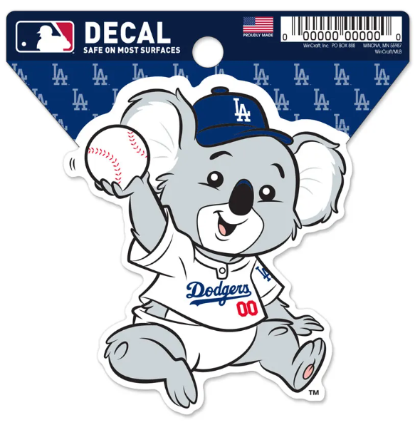 Los Angeles Dodgers Clean Cut Decal 3 x 4 Koala - THE 4TH QUARTER