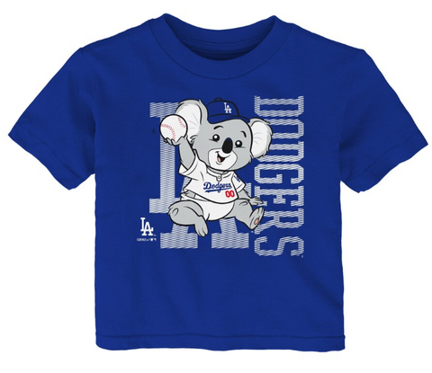 Los Angeles Dodgers Infant Tee 12-24 Months Baby Koala Mascot T-Shirt Blue