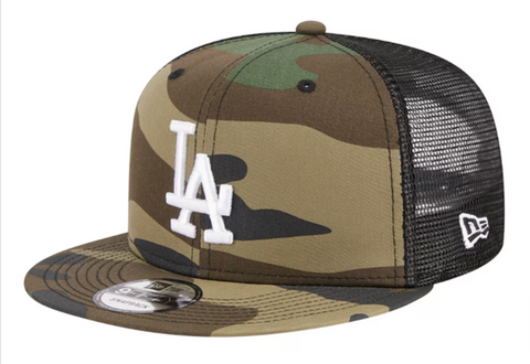 Los Angeles Dodgers Snapback New Era Camo Mesh Trucker Cap Hat Grey UV