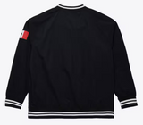 Los Angeles Dodgers Mens Jacket Pullover Mitchell & Ness Mexico Wordmark V-Neck Nylon Black