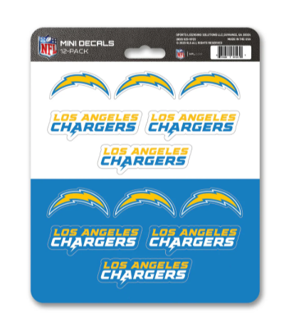 Los Angeles Chargers Decal Set Mini 12 Pack
