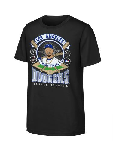 Los Angeles Dodgers Youth (8-20) Tee Mookie Betts Profile T-Shirt Black - THE 4TH QUARTER